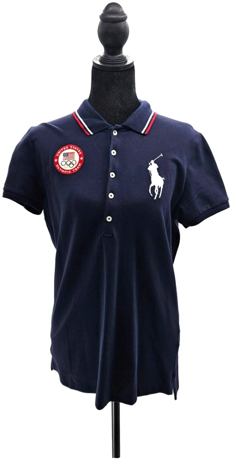 Ralph Lauren US Olympic 2012 Polo Shirt Official Outfitter Blue Womens Large NWT0