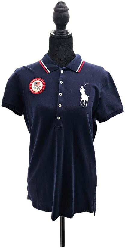Ralph Lauren US Olympic 2012 Polo Shirt Official Outfitter Blue Womens Large NWT0