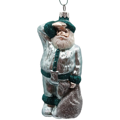 Patricia Breen A Santa for Thomas Turquoise Silver Bag Christmas Ornament 97410