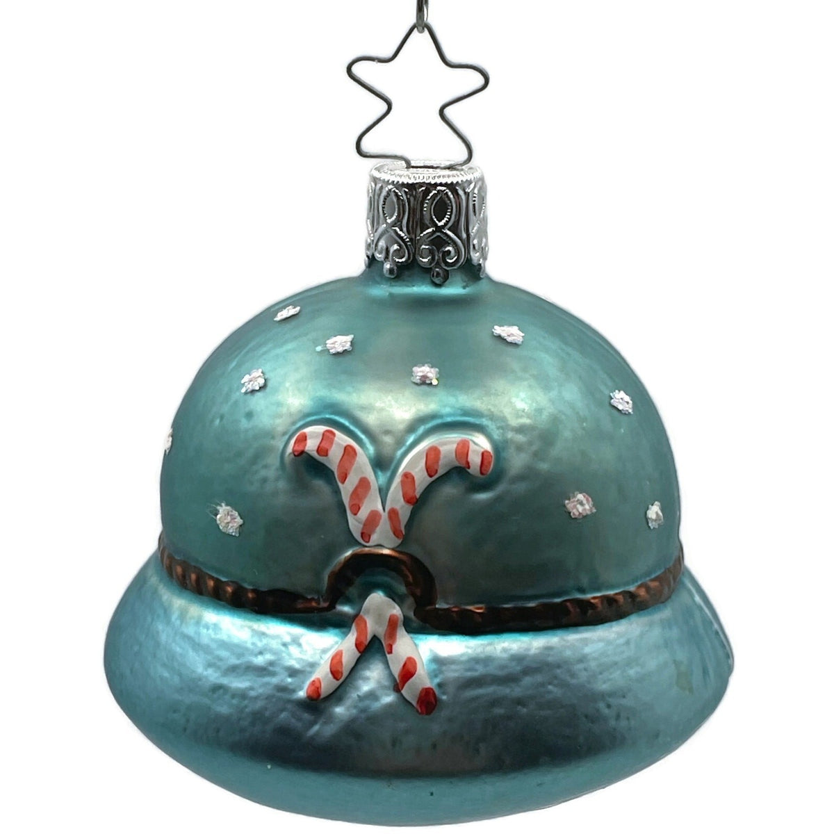 Inge Glass OWC Christmas Cap Candy Canes Glass Holiday Tree Decoration Ornament0