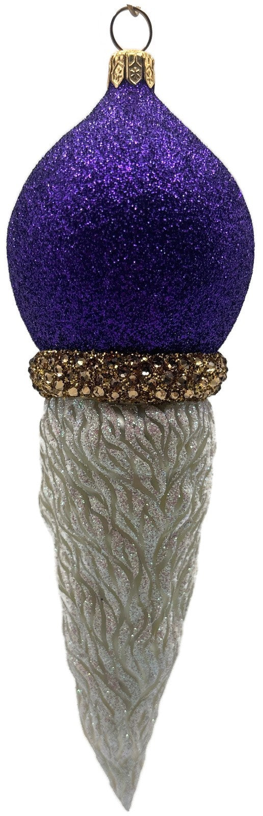 Patricia Breen Vendome Claus Glittered Purple Reflector Christmas Ornament 34414