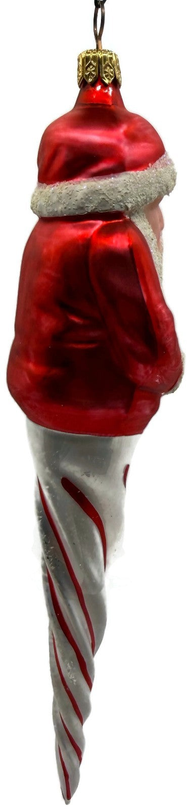 Christopher Radko St. Nickcicle Santa Icicle Glass Christmas Ornament 92 1073