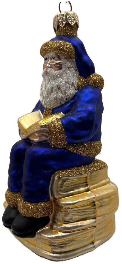 Patricia Breen Santa Reads Blue Stories Old And New Christmas Tree Ornament 99317