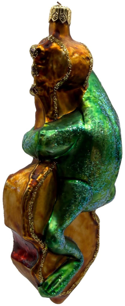 Christopher Radko 1996 Jeremiah Bullfrog Bass Cello Glass Ornament 96 201 04
