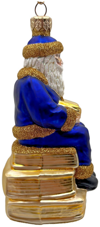 Patricia Breen Santa Reads Blue Stories Old And New Christmas Tree Ornament 99312