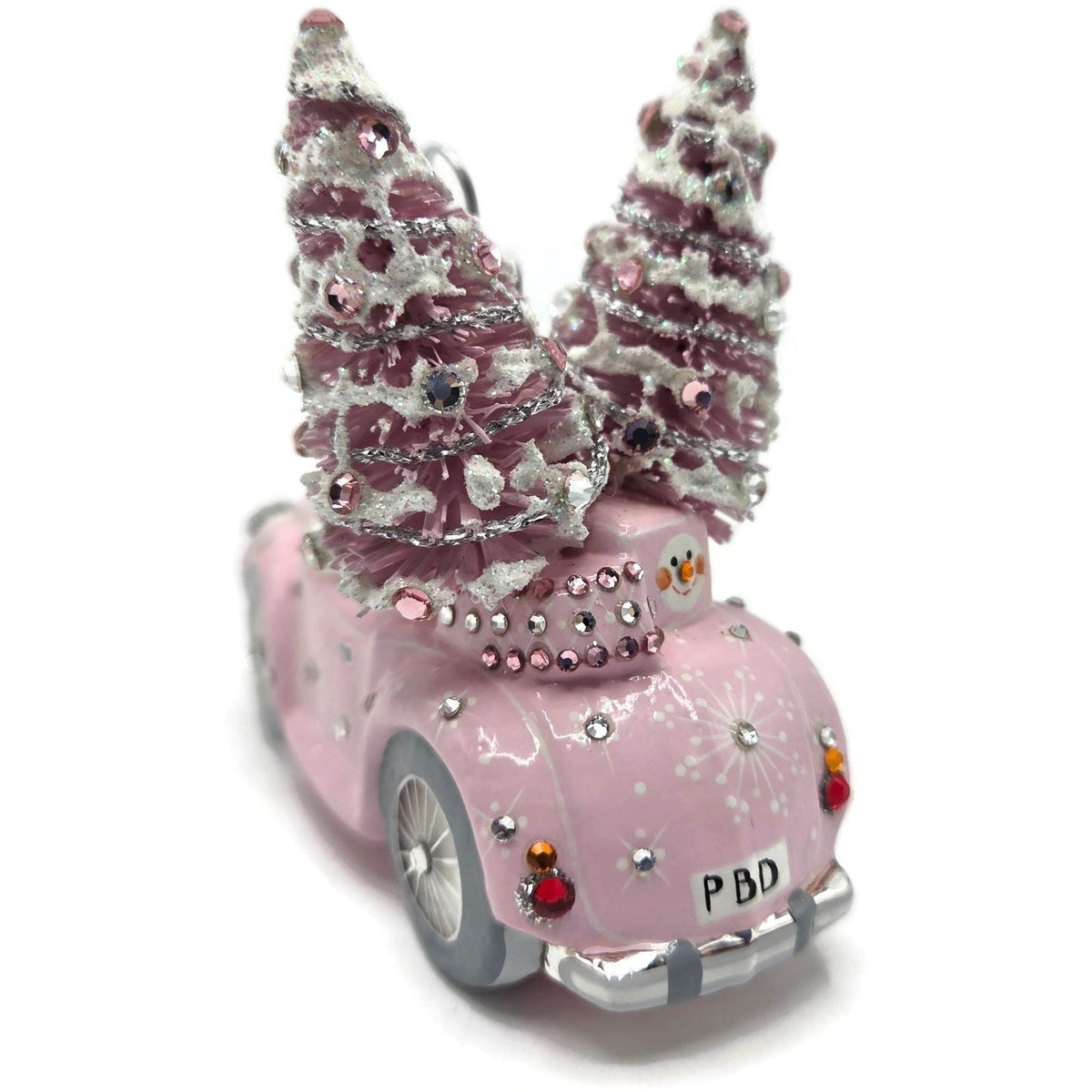 Patricia Breen Joy Ride Pink Car Snowman Travel Christmas Ornament CATZ 301513