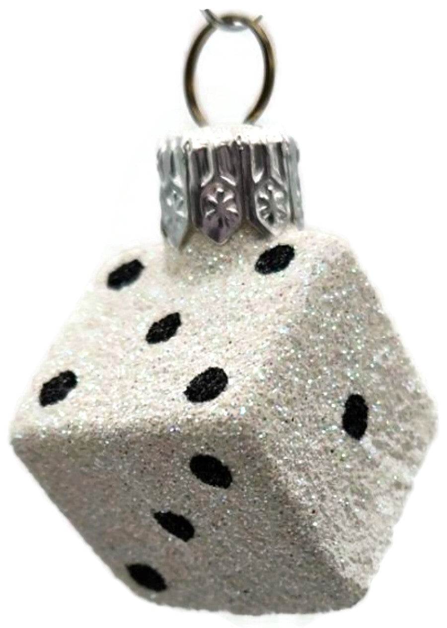 Patricia Breen Dice Pair Black and White 2 Part Mini Christmas Ornament 2377GIFT16