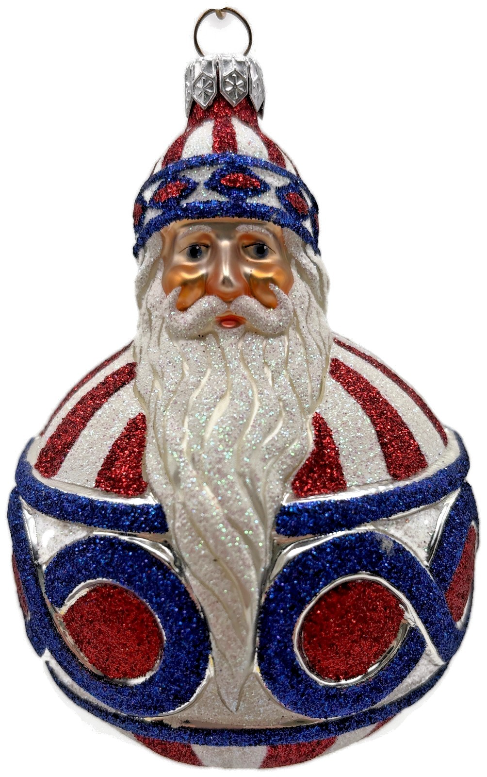 Patricia Breen Hollstrom Santa Patriotic Striped Christmas Tree Ornament NM 22220
