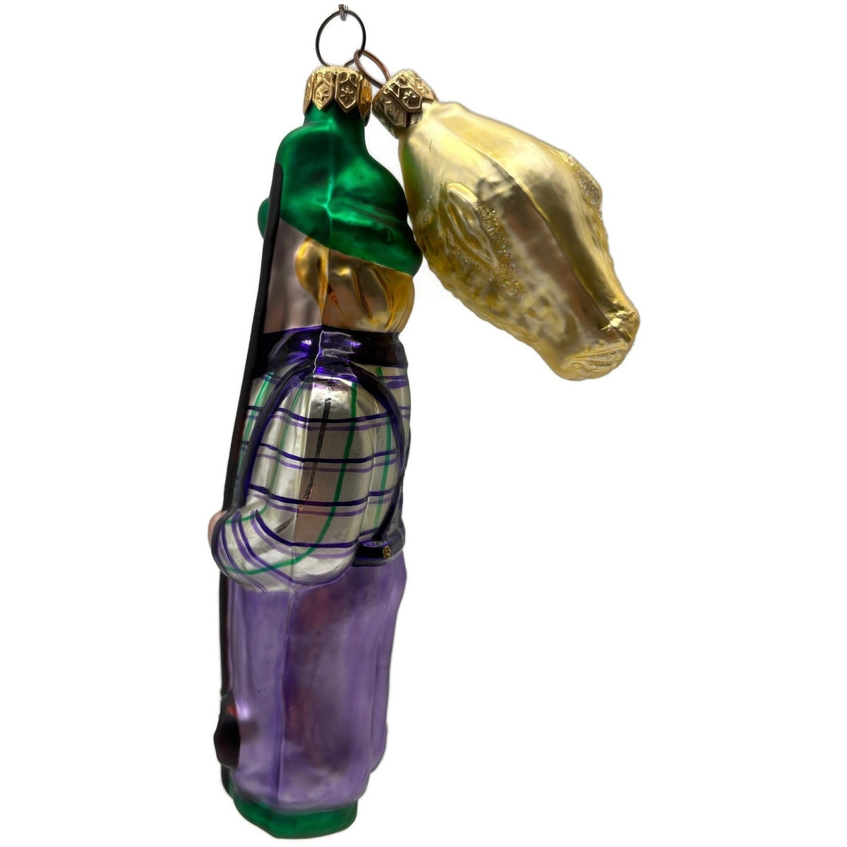 Patricia Breen Fisherboy And Fish Glass 2 Part Christmas Ornament Signed 95203