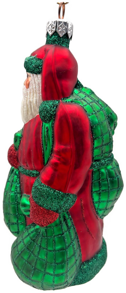 Patricia Breen 2000 Laden With Love Red Green Santa Christmas Ornament 98264