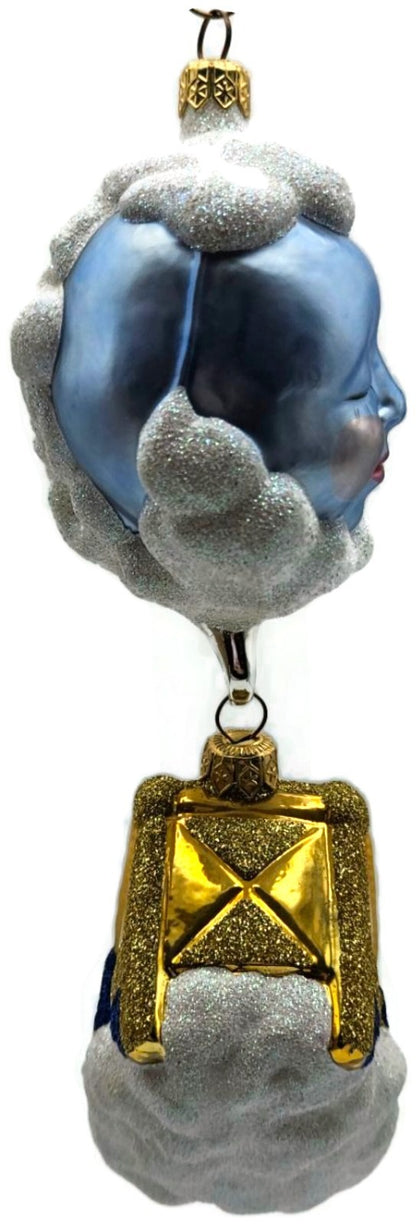 Patricia Breen Sweet Dreams Blue Polka Dots Gold Stars Christmas Ornament 97473