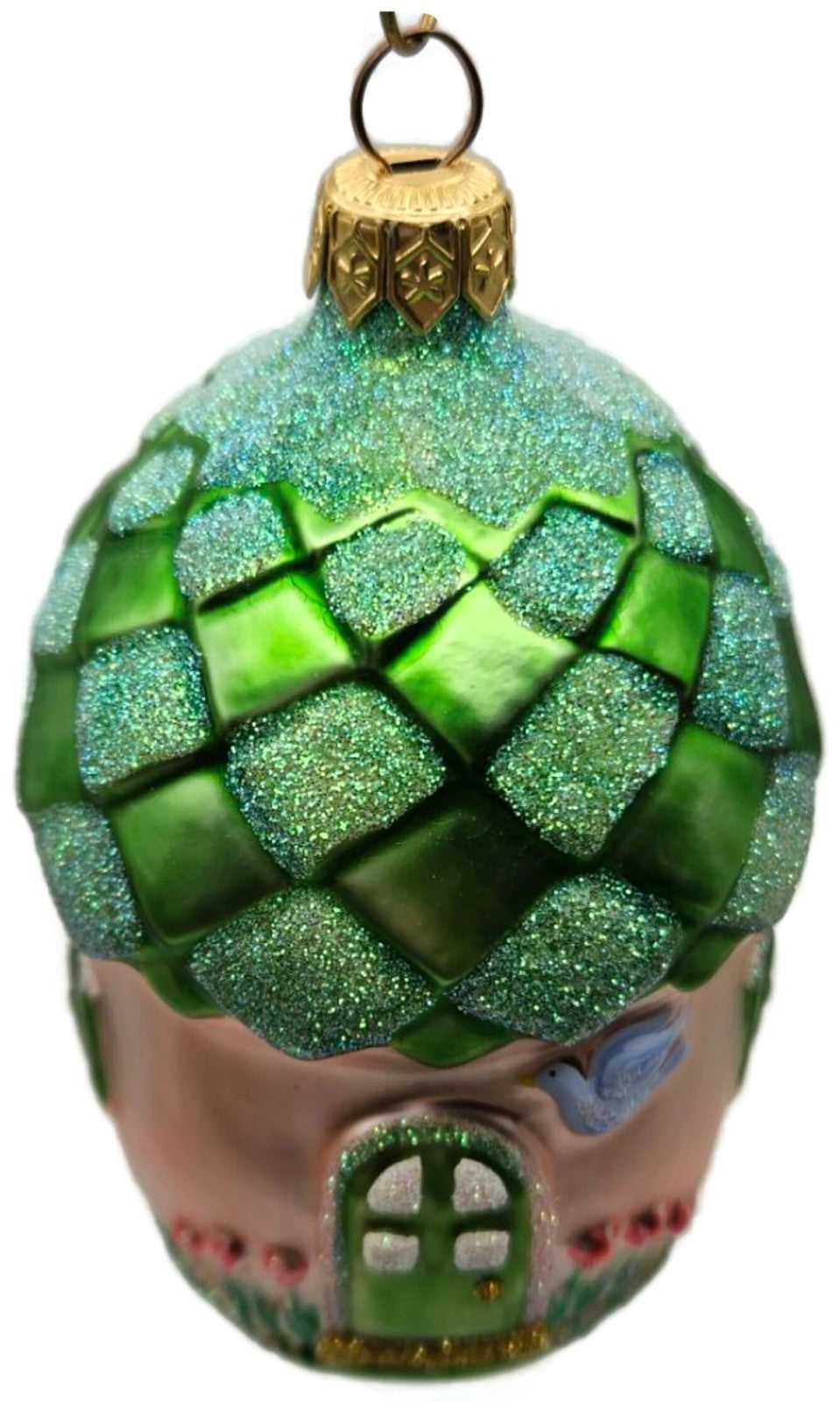 Patricia Breen Spring Acorn House Pink Birds Green Christmas Tree Ornament 97461