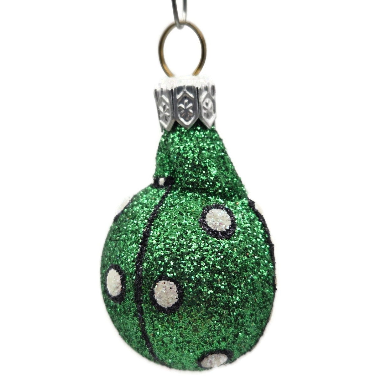 Patricia Breen Ladybug Noel Green Glittered Polka Dots Christmas Ornament 25277