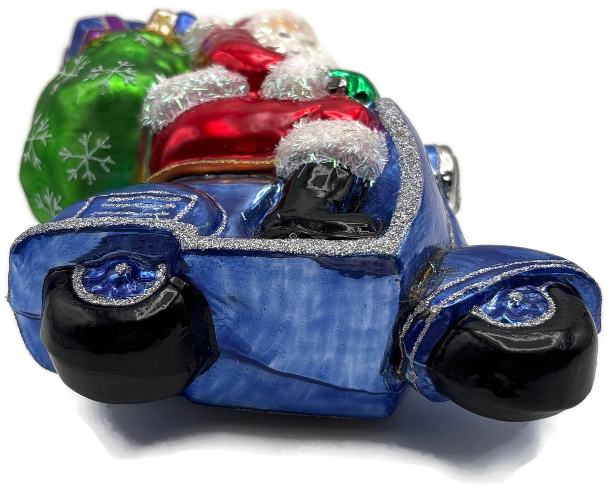 Christopher Radko Roaming Holiday Santa Scooter Glass Christmas Ornament 10141049