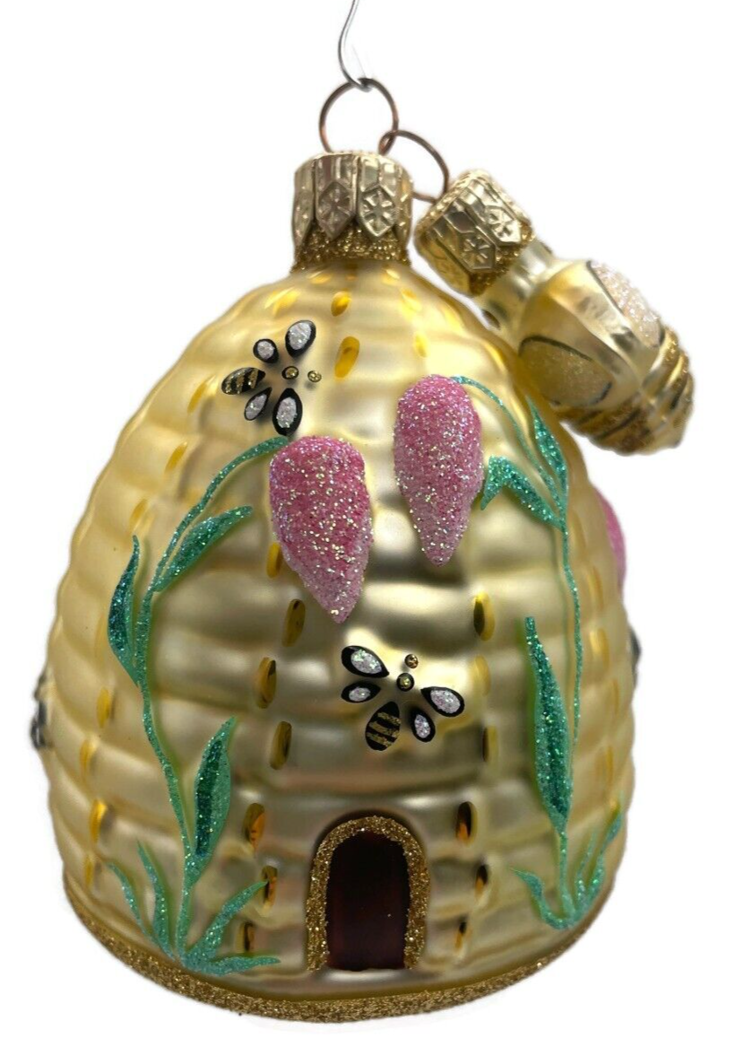 Patricia Breen Wisteria Beeskep Pink Bees Flowers Spring Holiday Ornament 99420