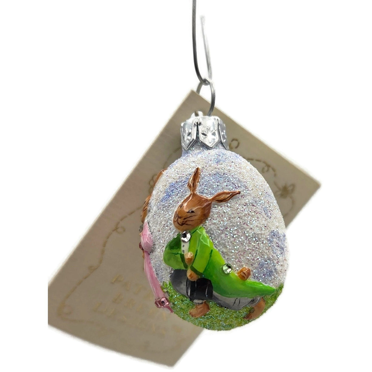 Patricia Breen Miniature Egg Surprise Betrothal Bunny Glass Easter Ornament 31383
