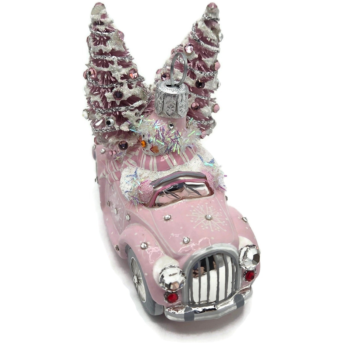 Patricia Breen Joy Ride Pink Car Snowman Travel Christmas Ornament CATZ 30151