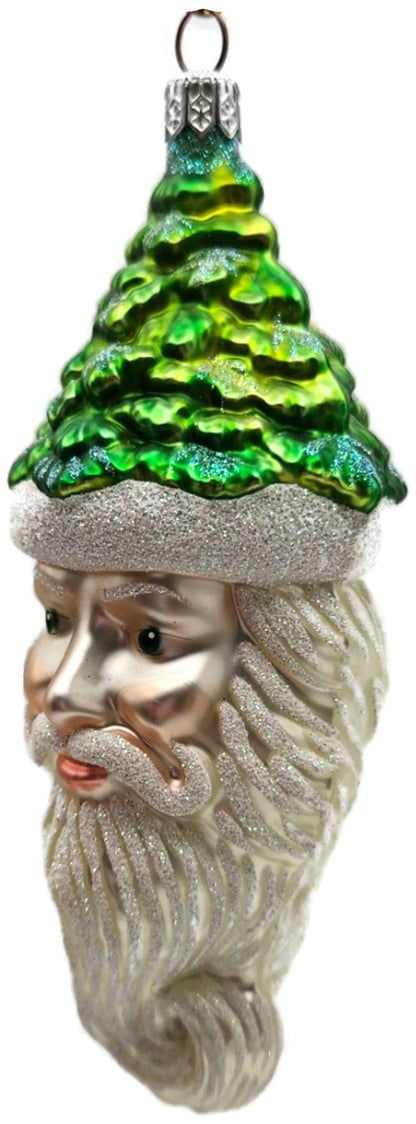 Patricia Breen Pere Noel Green Pearl Trim Santa Head Christmas Ornament 99221