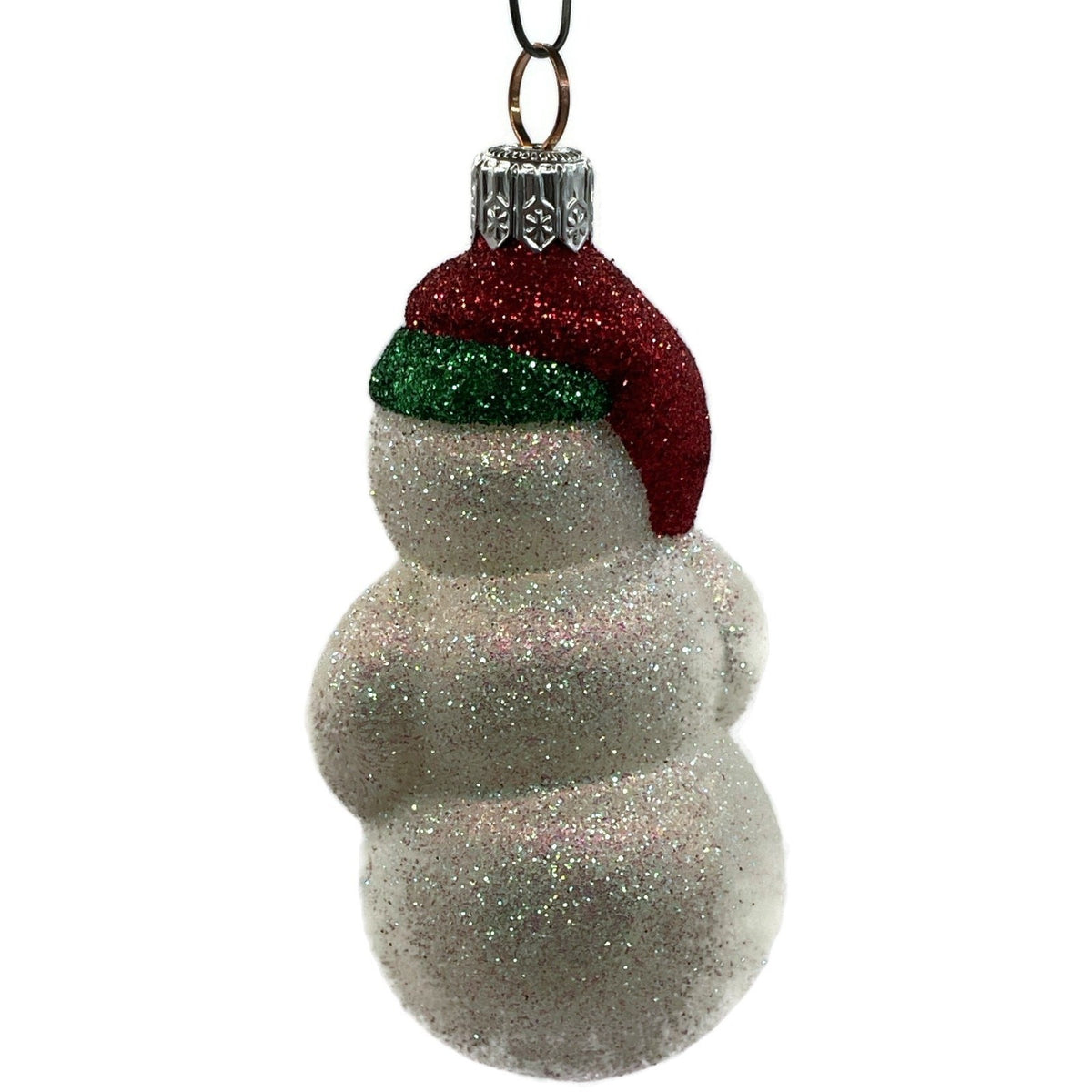 Patricia Breen Loving Snowman Green Red Hearts Glittered Christmas Ornament 21146