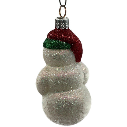 Patricia Breen Loving Snowman Green Red Hearts Glittered Christmas Ornament 21146