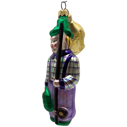Patricia Breen Fisherboy And Fish Glass 2 Part Christmas Ornament Signed 95202