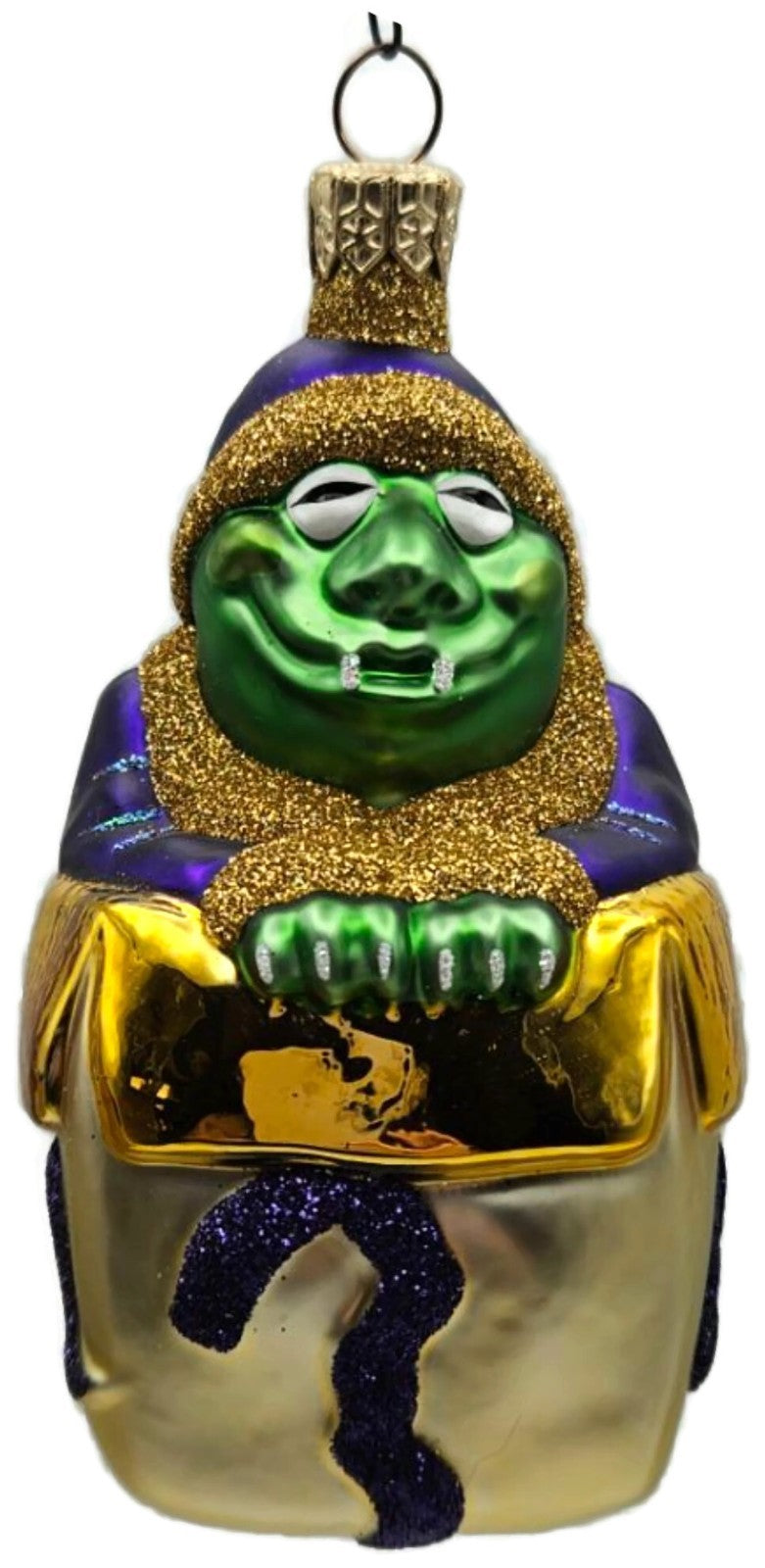Patricia Breen Mmmonster Present Purple Gold Green Glass Christmas Ornament 99200