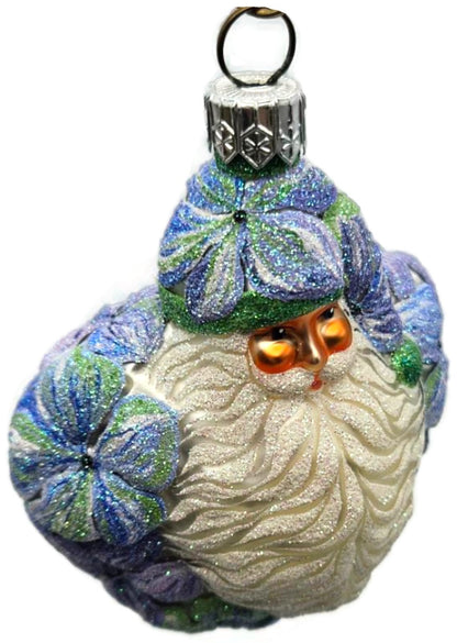 Patricia Breen Heart for Henry Blue Purple Flower Santa Spring Ornament 24151