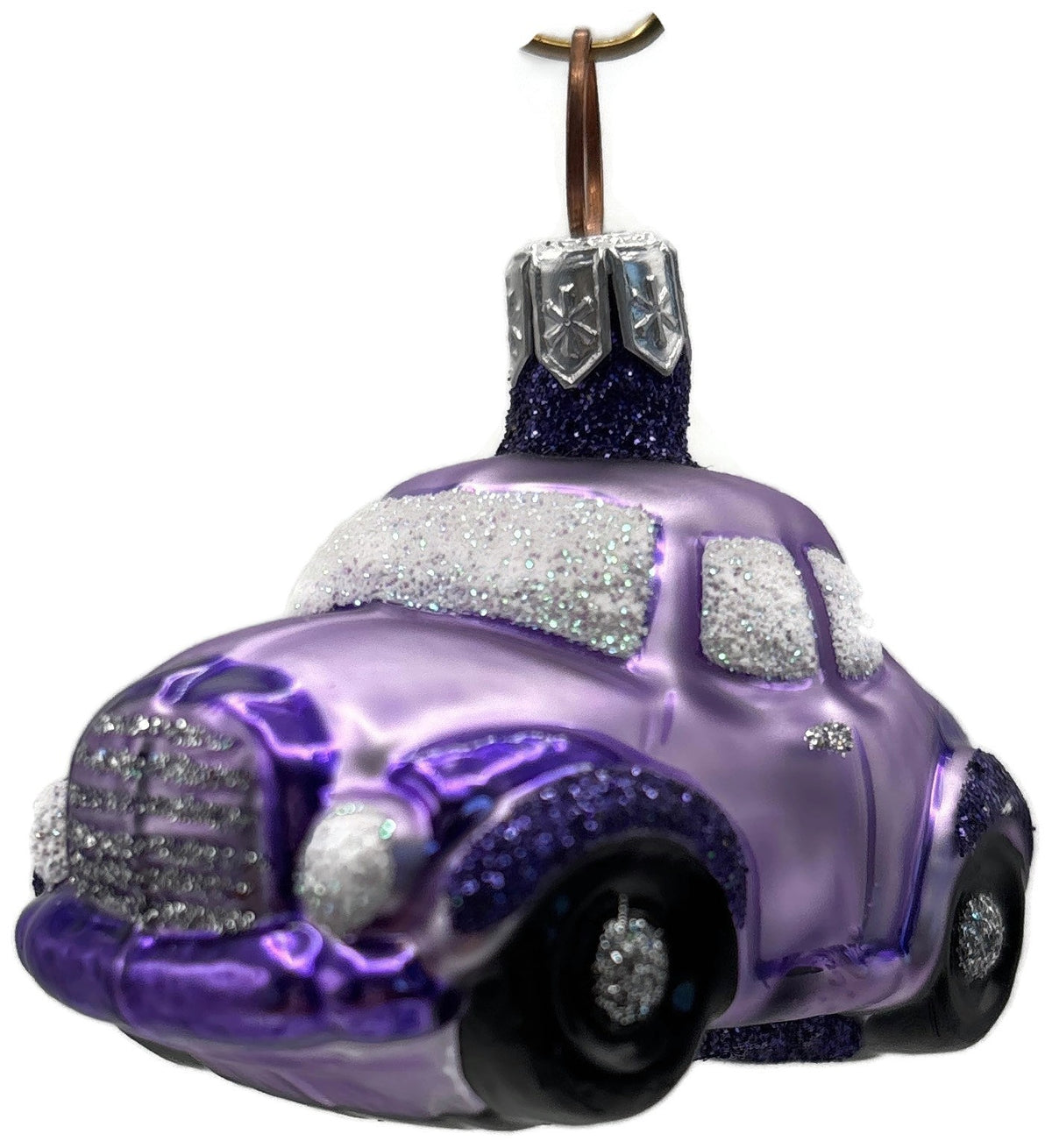 Patricia Breen Car Purple Glass OOAK Christmas Tree Decor Ornament CATZ 9900CO2