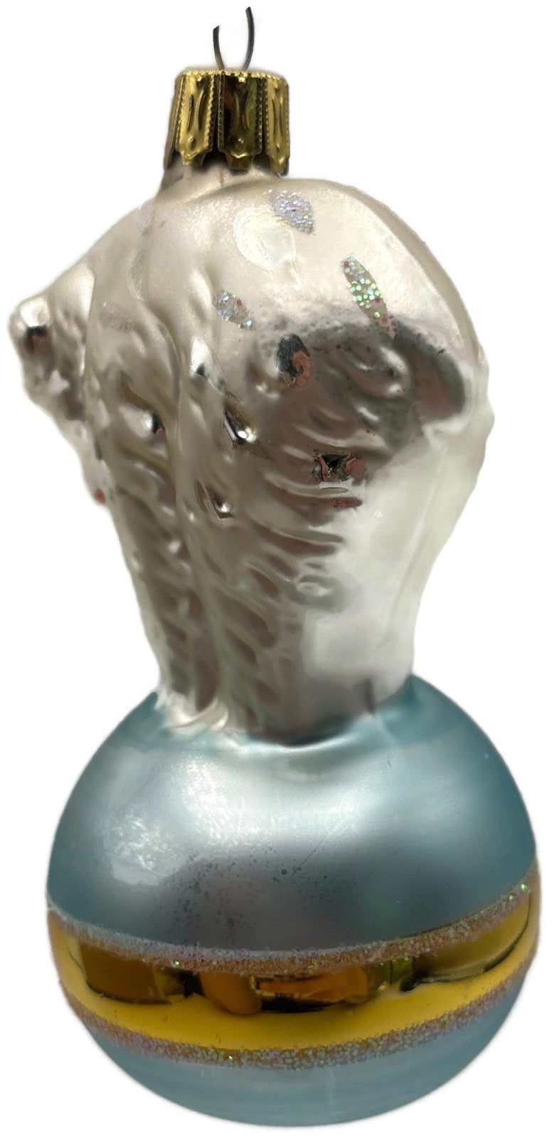 Christopher Radko Polar Bear Blue Ball Glass Christmas Tree Ornament 92 184 08