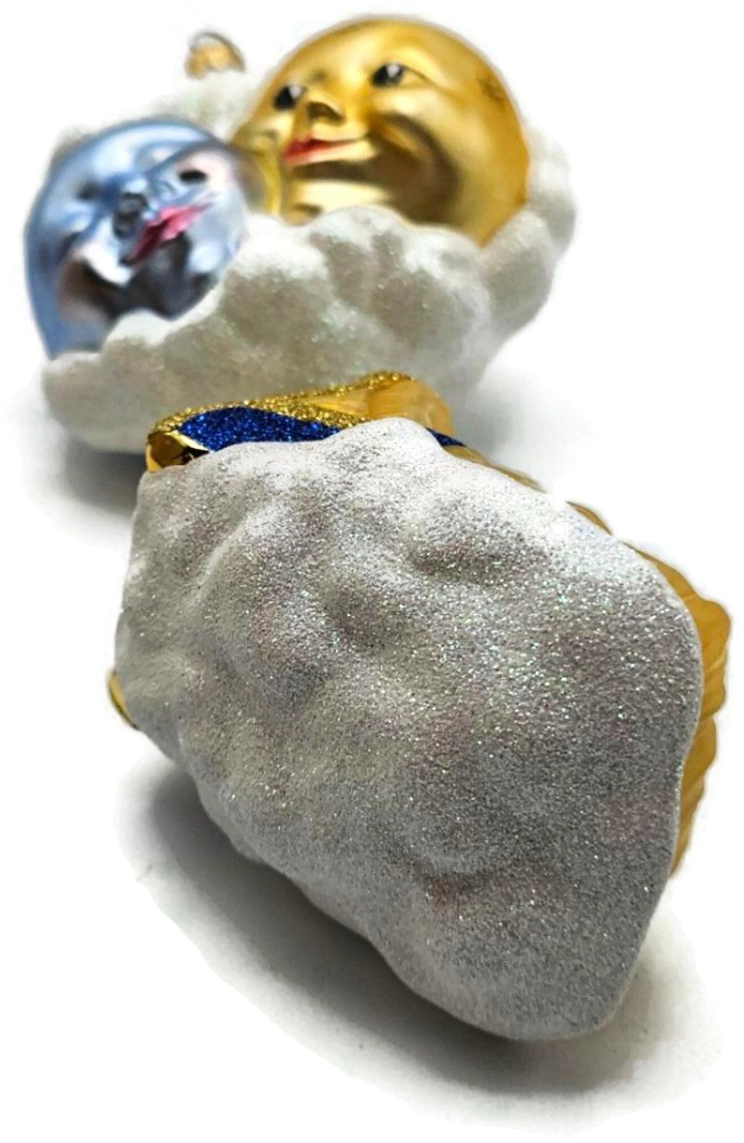 Patricia Breen Sweet Dreams Blue Polka Dots Gold Stars Christmas Ornament 97478
