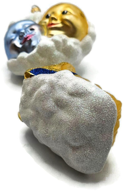 Patricia Breen Sweet Dreams Blue Polka Dots Gold Stars Christmas Ornament 97478
