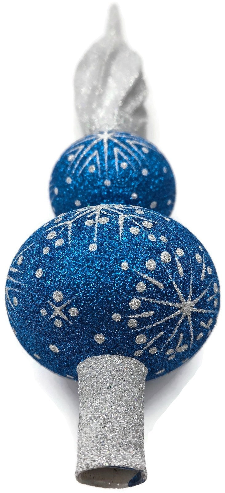Patricia Breen Miniature Blizzard Finial Blue Silver Christmas Tree Topper 979311