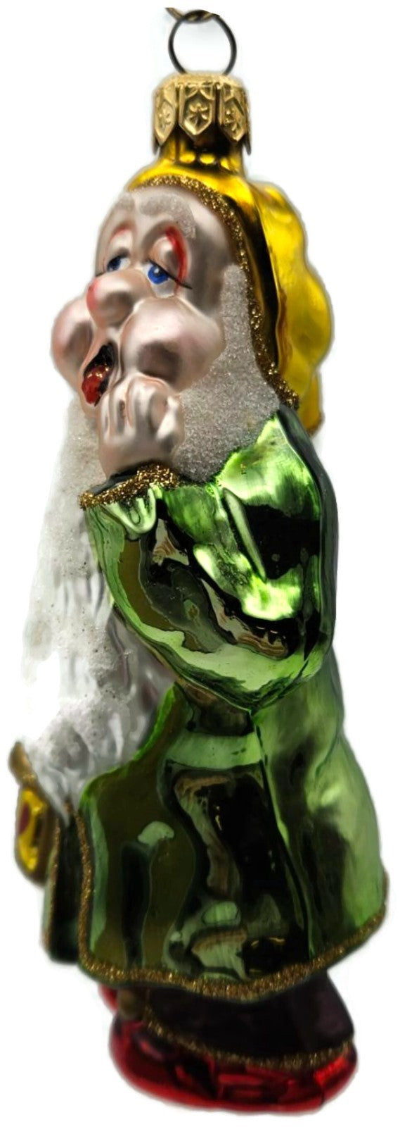 Kurt Adler Polonaise Komozja Sleepy Dwarf Snow White Green Christmas Ornament7