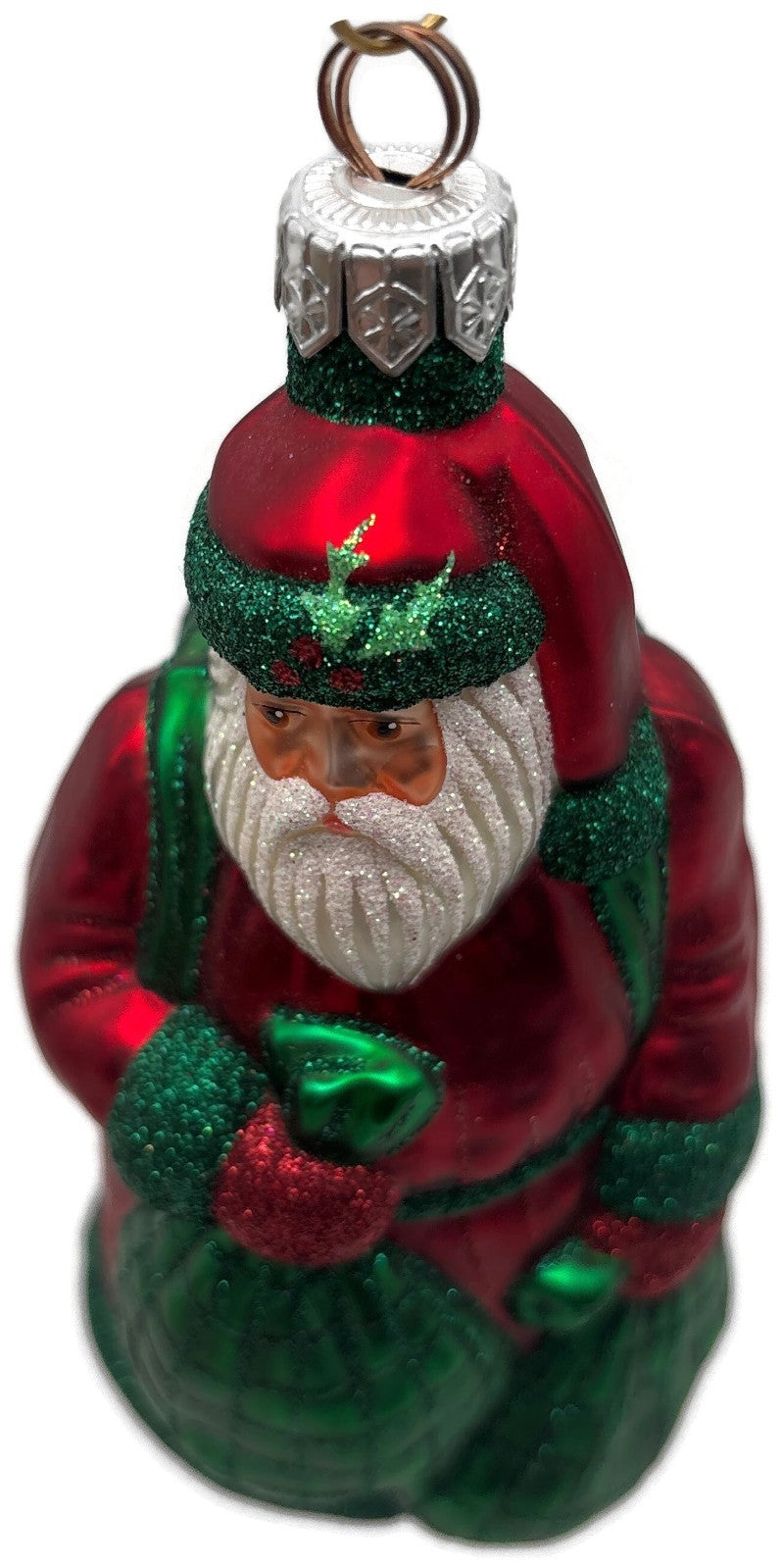 Patricia Breen 2000 Laden With Love Red Green Santa Christmas Ornament 98269