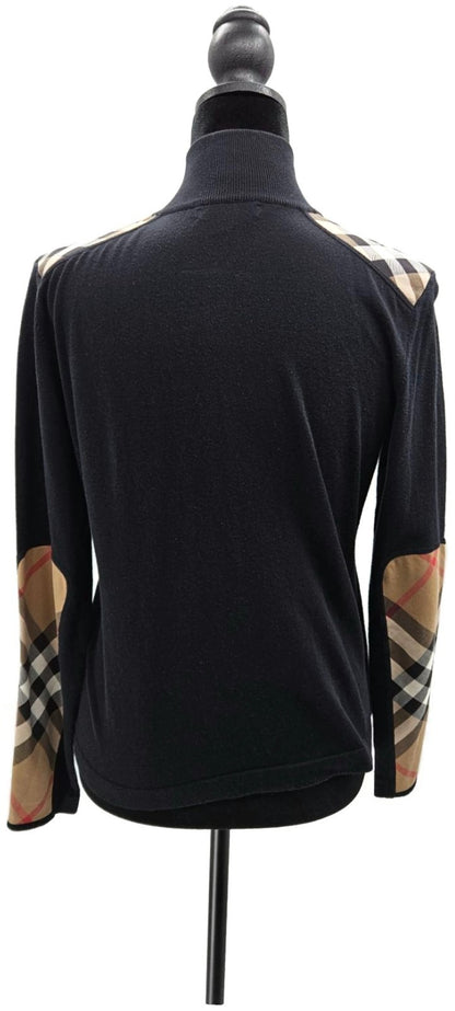 Burberry London Nova Check Full Zip Funnel Neck Cardigan Black Women's M Italy6