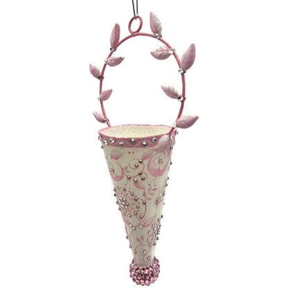 Patricia Breen Christmas Cornucopia Chinoiserie Pink Basket Spring Ornament 32436