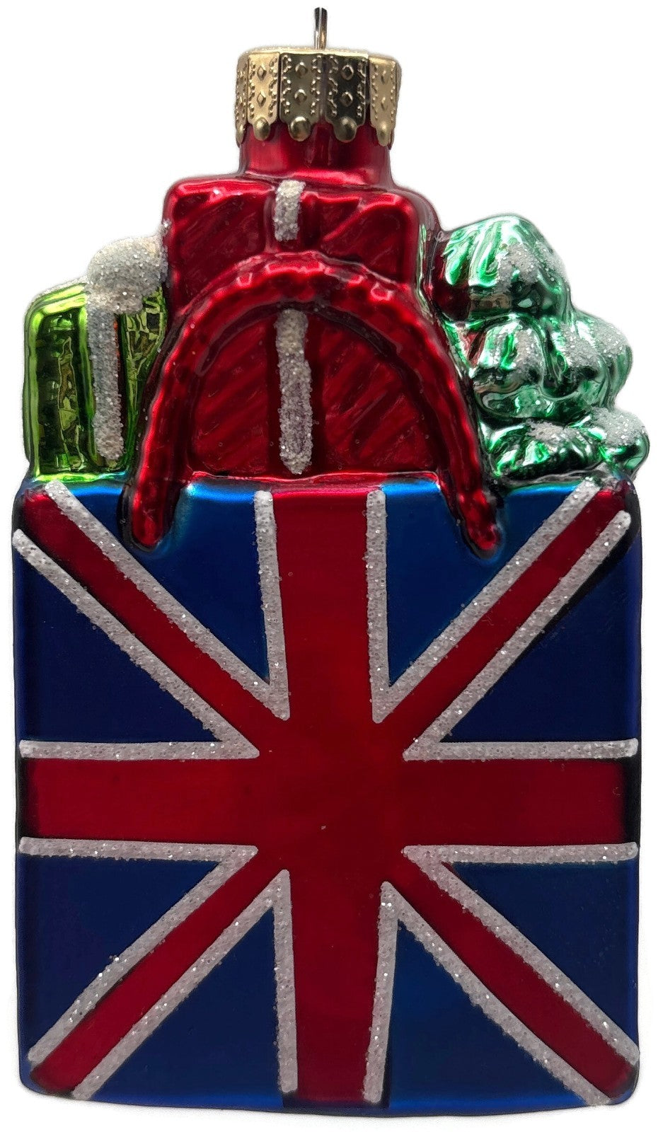 Unique Treasures Union Jack Gift Bag Teddy Bear Glass Christmas Ornament4
