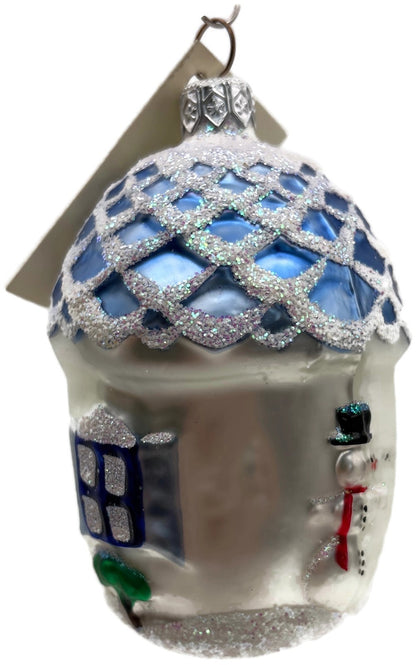 Patricia Breen Winter Acorn House Matte White Snowman Christmas Ornament 98034