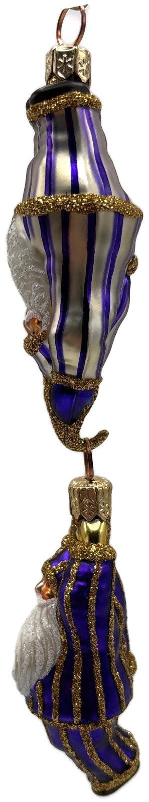 Patricia Breen Cirque De Nicoud Linked Santa Stripe Christmas Ornament CATZ 22742