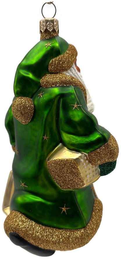 Patricia Breen City Santa Claus Green Ethnic Gold Stars Christmas Ornament 20084