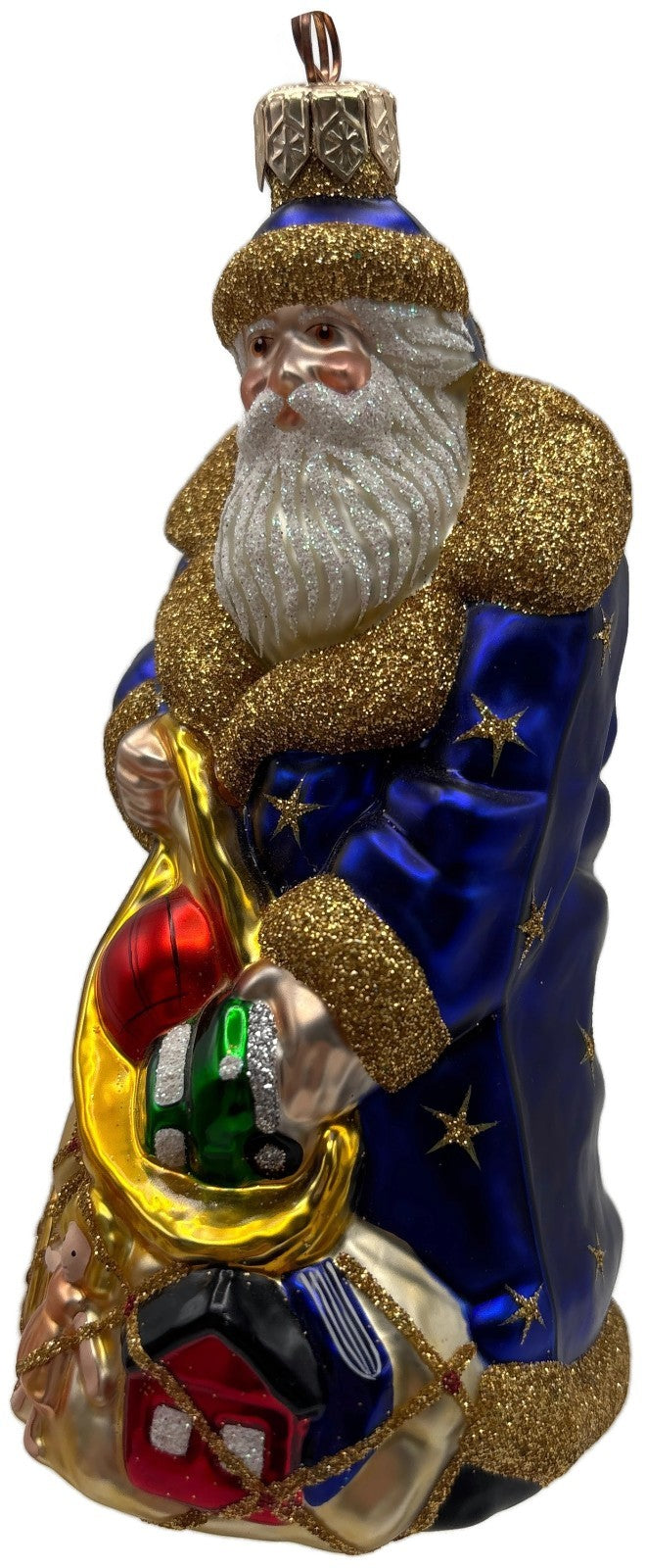 Patricia Breen Presents Blue Santa Claus Gift Toys Stars Christmas Ornament 20282