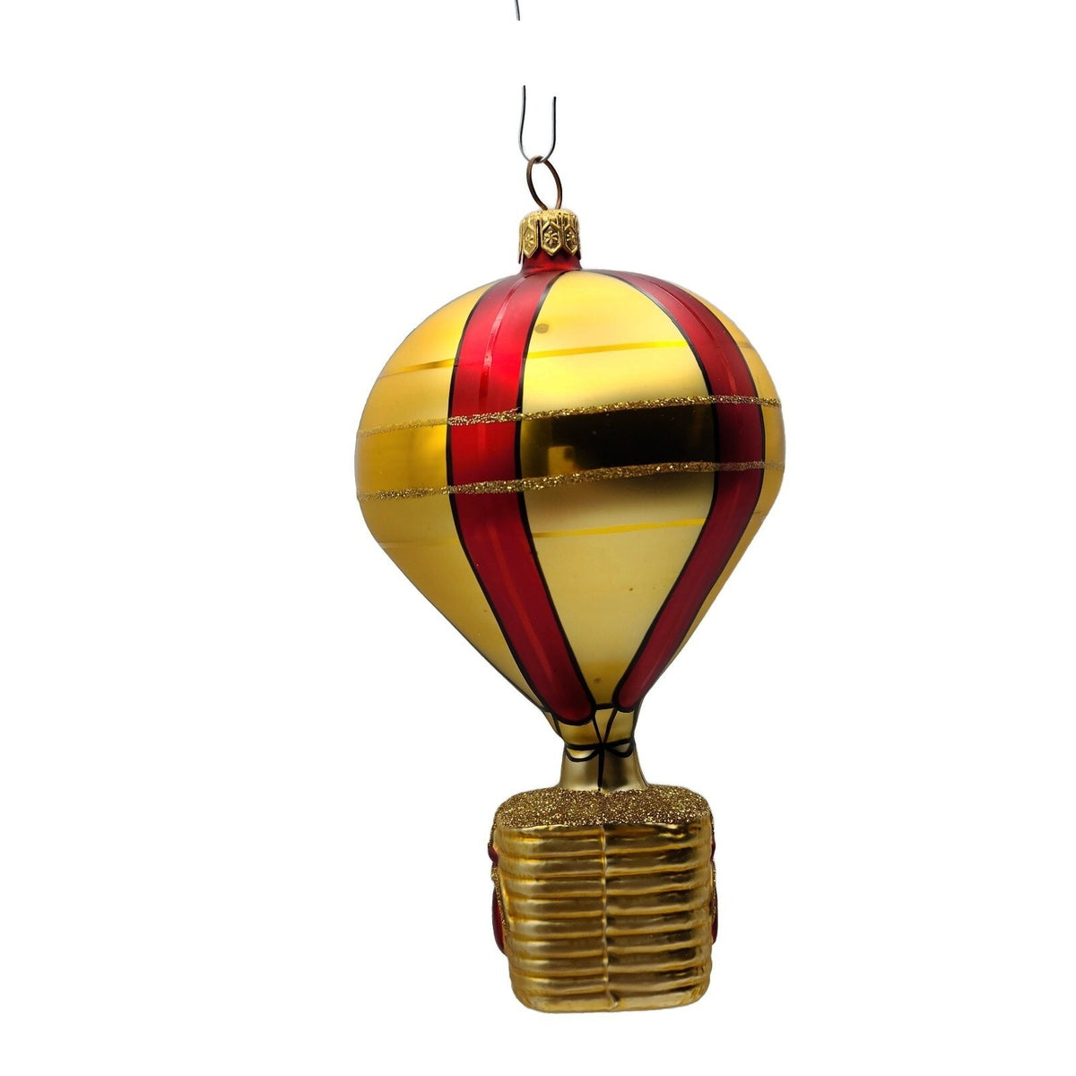 Patricia Breen Versailles Balloon Plaid Gold Signed Christmas Tree Ornament 95115