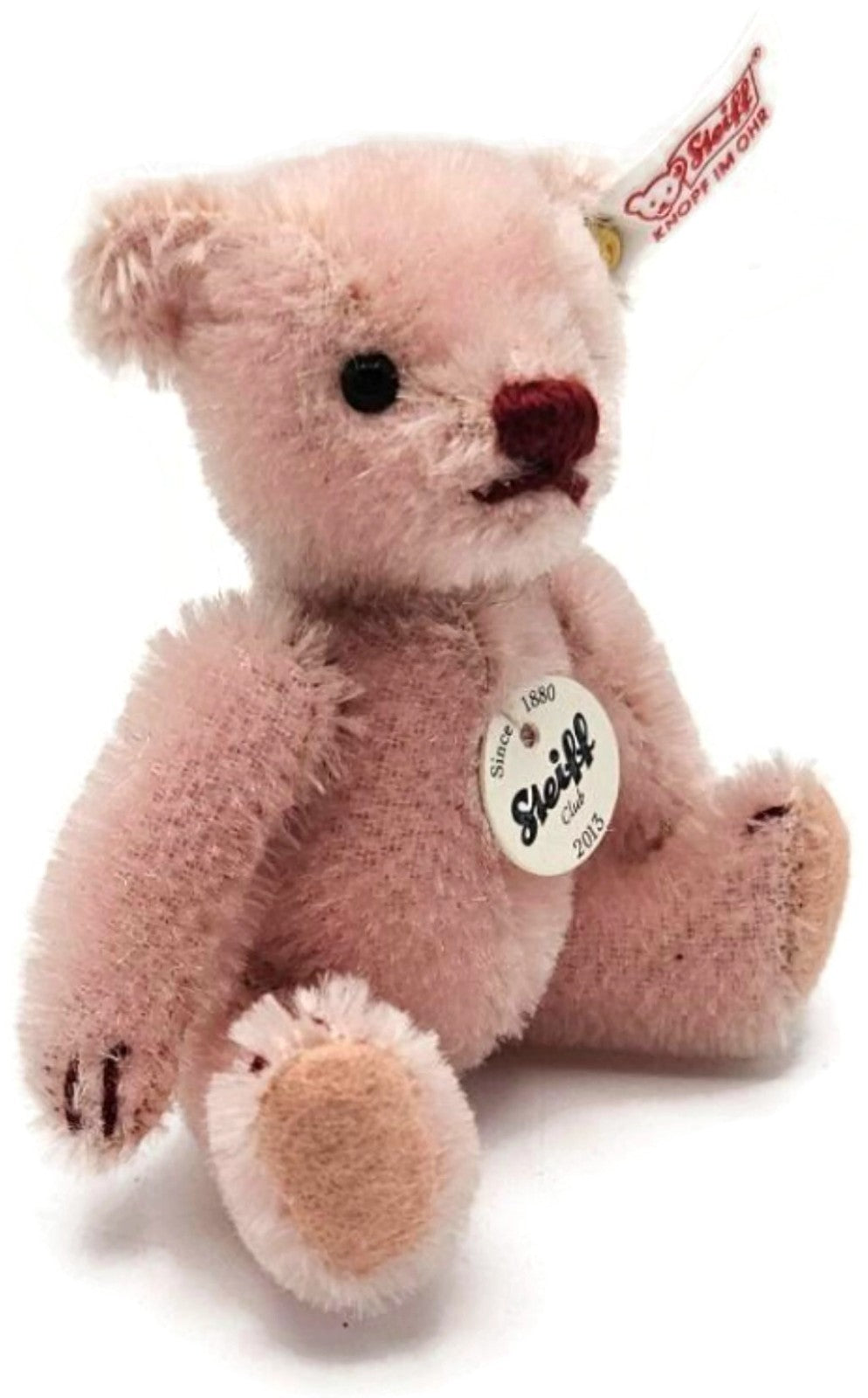 Steiff Club 2013 Annual Loyalty Gift Teddy Bear Rose Pink Mohair 10 CM With COA1