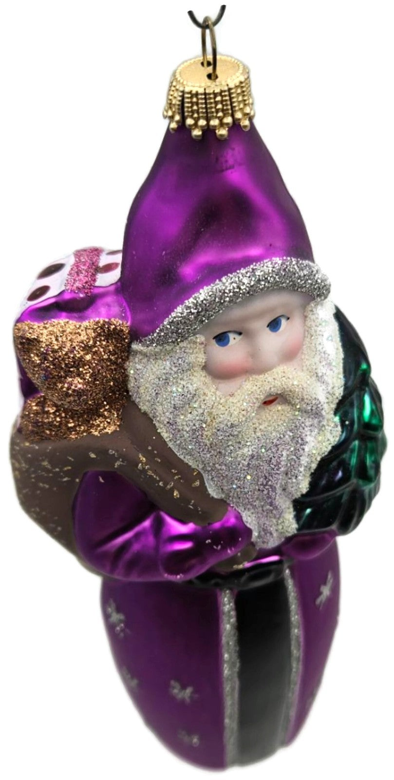 Larry Fraga Father Christmas Purple Snowflakes Tree Santa Claus Ornament8