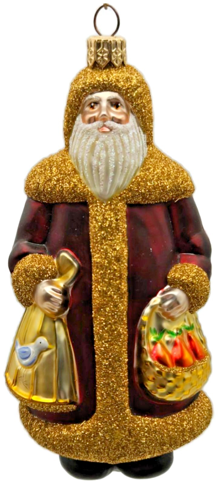 Patricia Breen Santa I Partridge & Pear Bordeaux Christmas Tree Ornament 20270