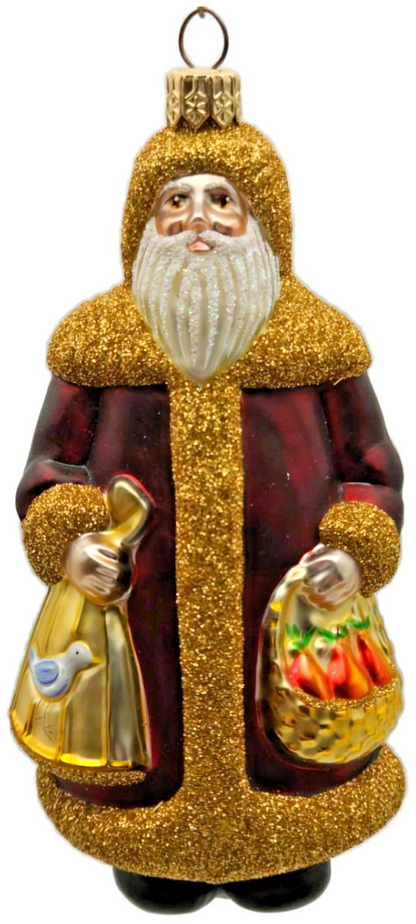 Patricia Breen Santa I Partridge & Pear Bordeaux Christmas Tree Ornament 20270