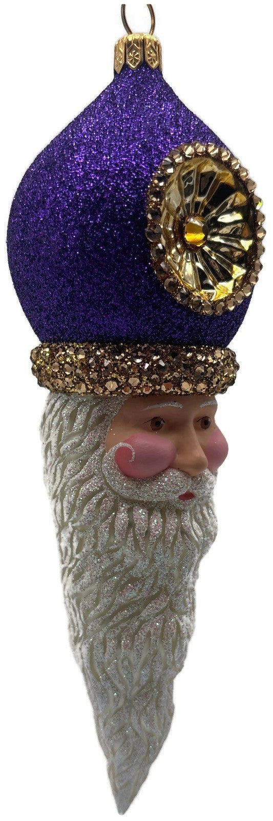 Patricia Breen Vendome Claus Glittered Purple Reflector Christmas Ornament 34411