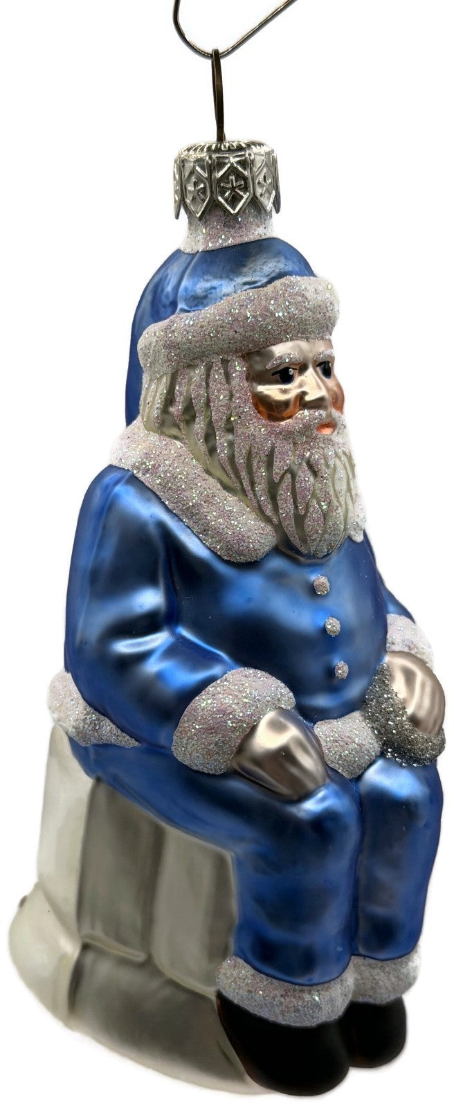 Patricia Breen Cyberspace Santa Sitting On Monitor Glass Christmas Ornament 97114