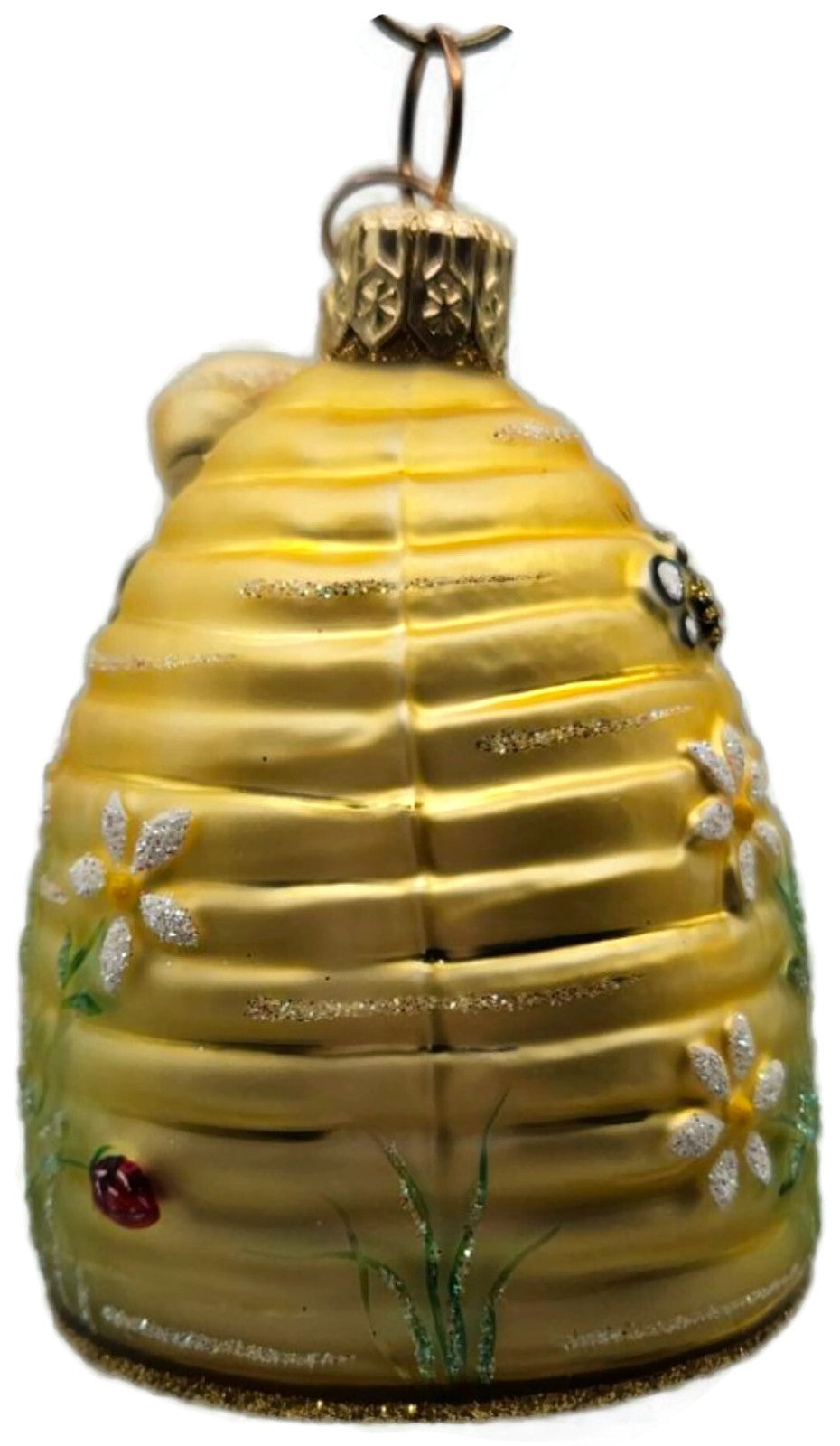 Patricia Breen Miniature Beeskep With Bee 2 Part Floral Spring Ornament 21483