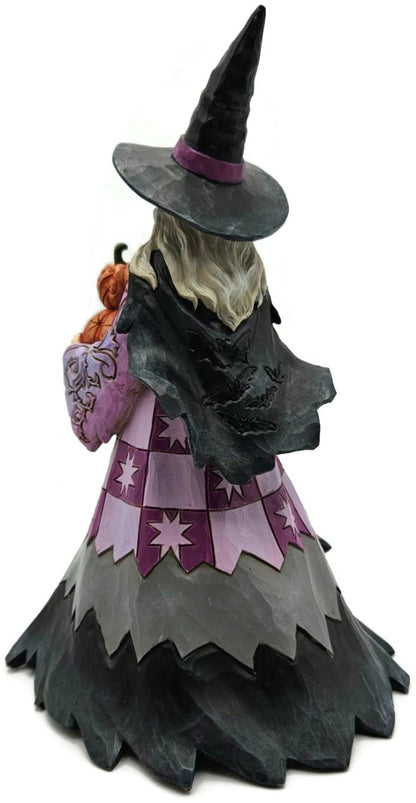Jim Shore Spellbinding Smiles Halloween Witch Holding Pumpkin LED Lit Figurine4